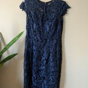 Navy lace formal dress